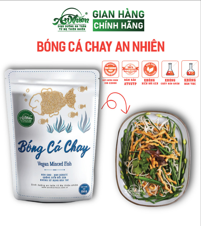 Chất lượng cao, bóng cá chay an nhiên 150g, thịt chay, thực phẩm chay dinh dưỡng, thuần chay healthy, đồ ăn chay