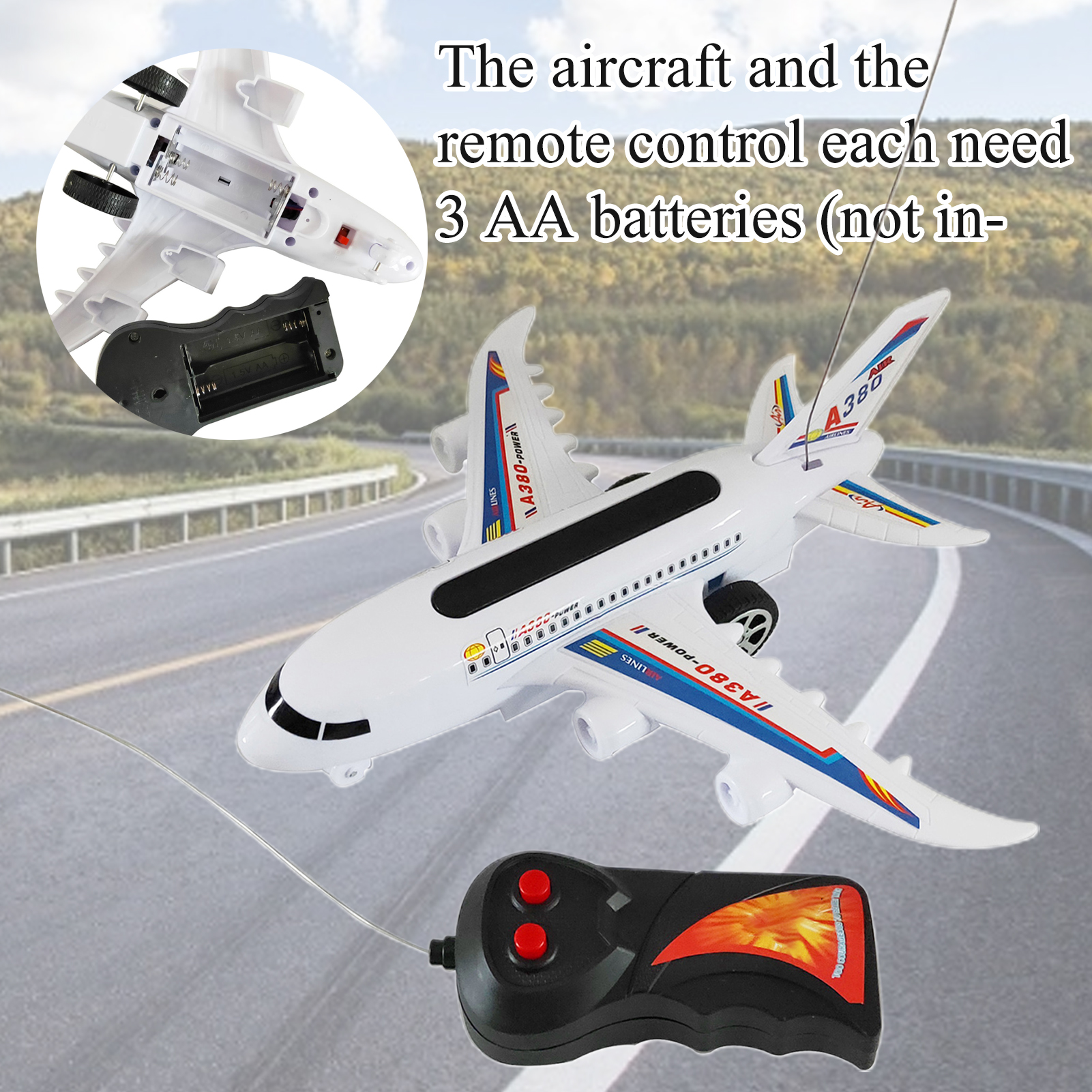 【EcoDealsq】Airplane Toy Remote Control Rotating Electric Creative Movable RC for Outdoor. 