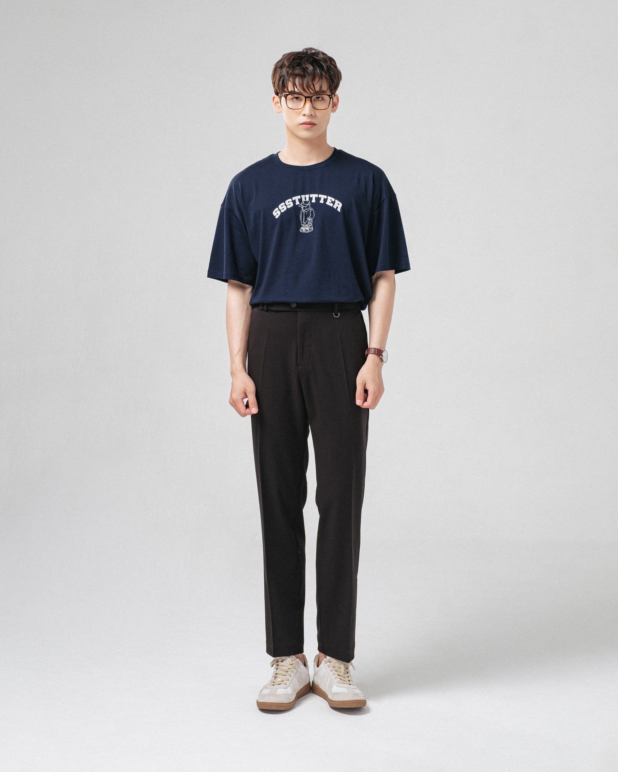 Quần âu nam SSSTUTTER có đai phối da TAB PANTS