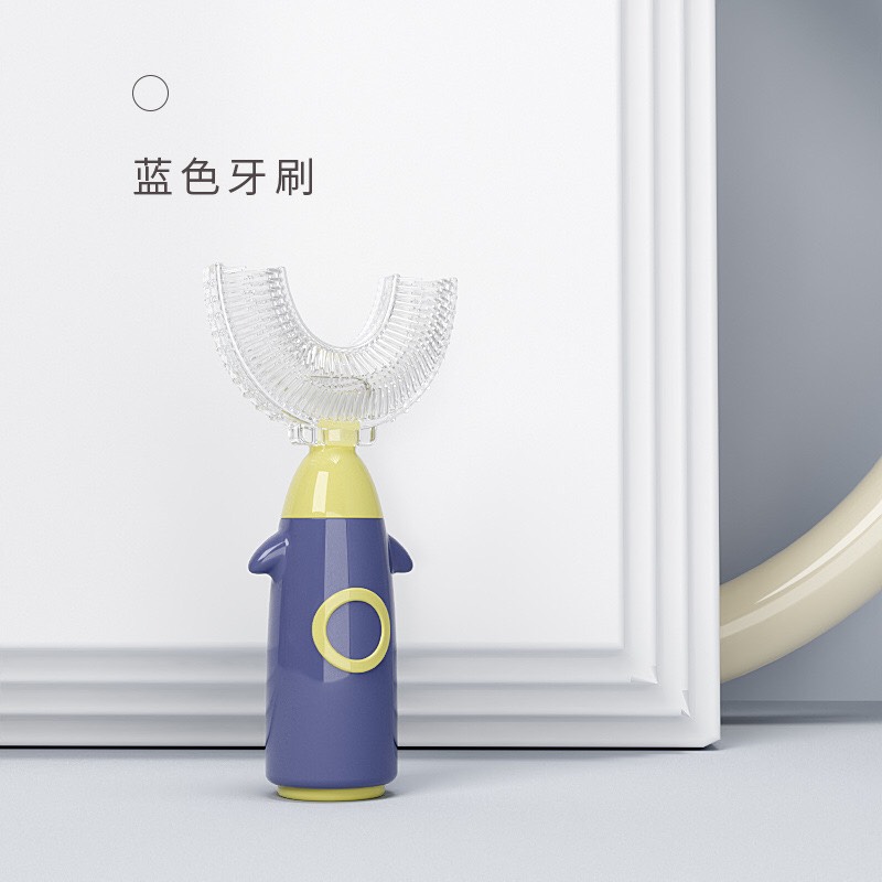 Bàn chải đánh răng chữ U cho bé bằng silicon có tay cầm cho bé từ 1 đến 12 tuổi