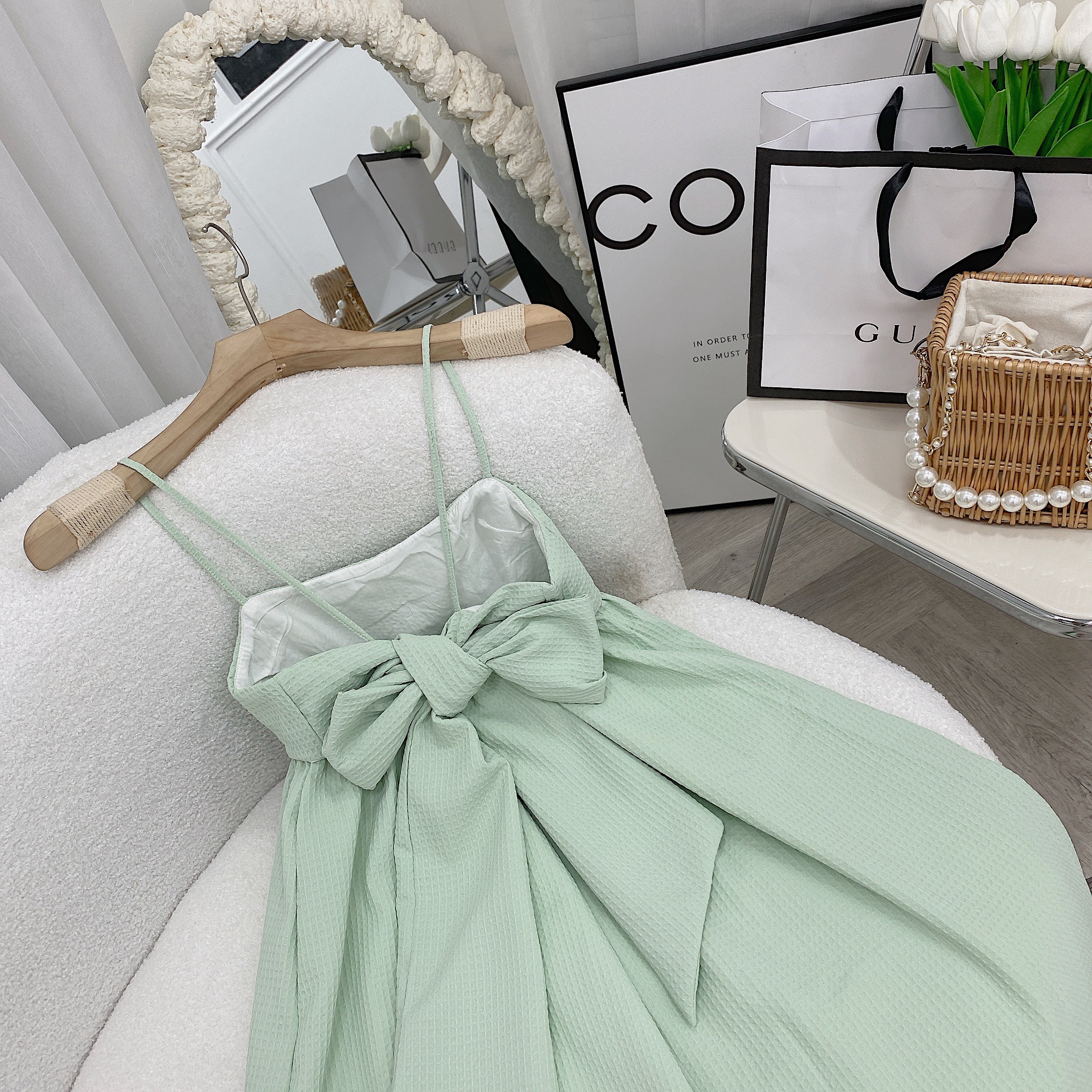 Đầm 2 dây cột nơ lưng - Rossy Fashion