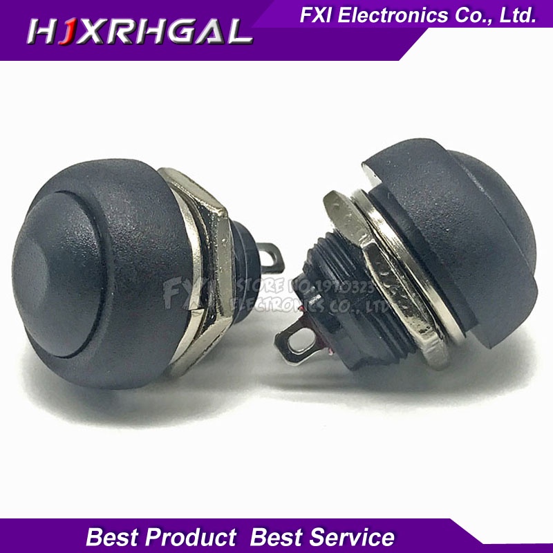 2PCS Black 12mm Waterproof Momentary push button for switch IGmopnrq PBS-33B integrated circuit