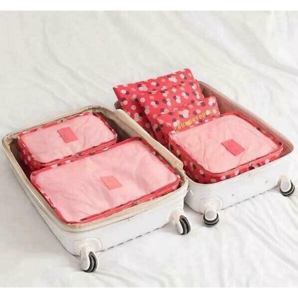 Set 6 túi đựng đồ du lịch tiện dụng, túi đựng mỹ phẩm chống nước, túi đựng đồ du lịch cá nhân