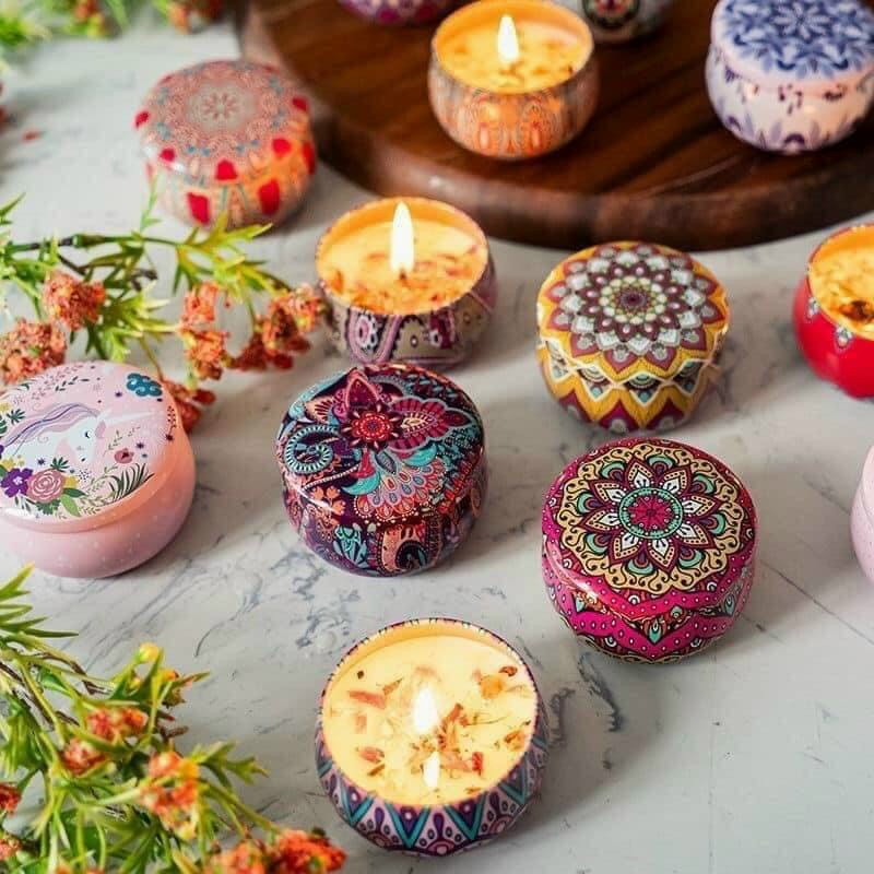 Nến thơm phòng hoa khô, nến sáp thư giãn