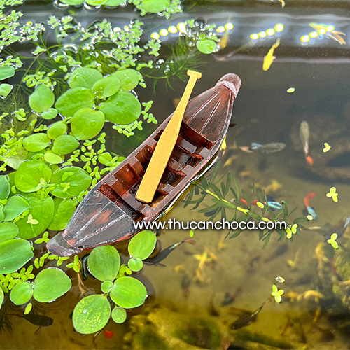 Thuyền xuồng nổi trang trí hồ cá (Mô hình)