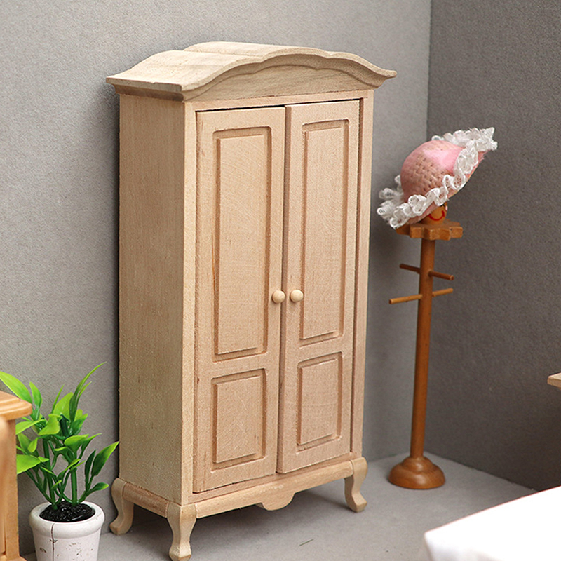1:12 Dollhouse Miniature Wardrobe Model Storage Box Cabinet Furniture Decor Toy LANYUEQING