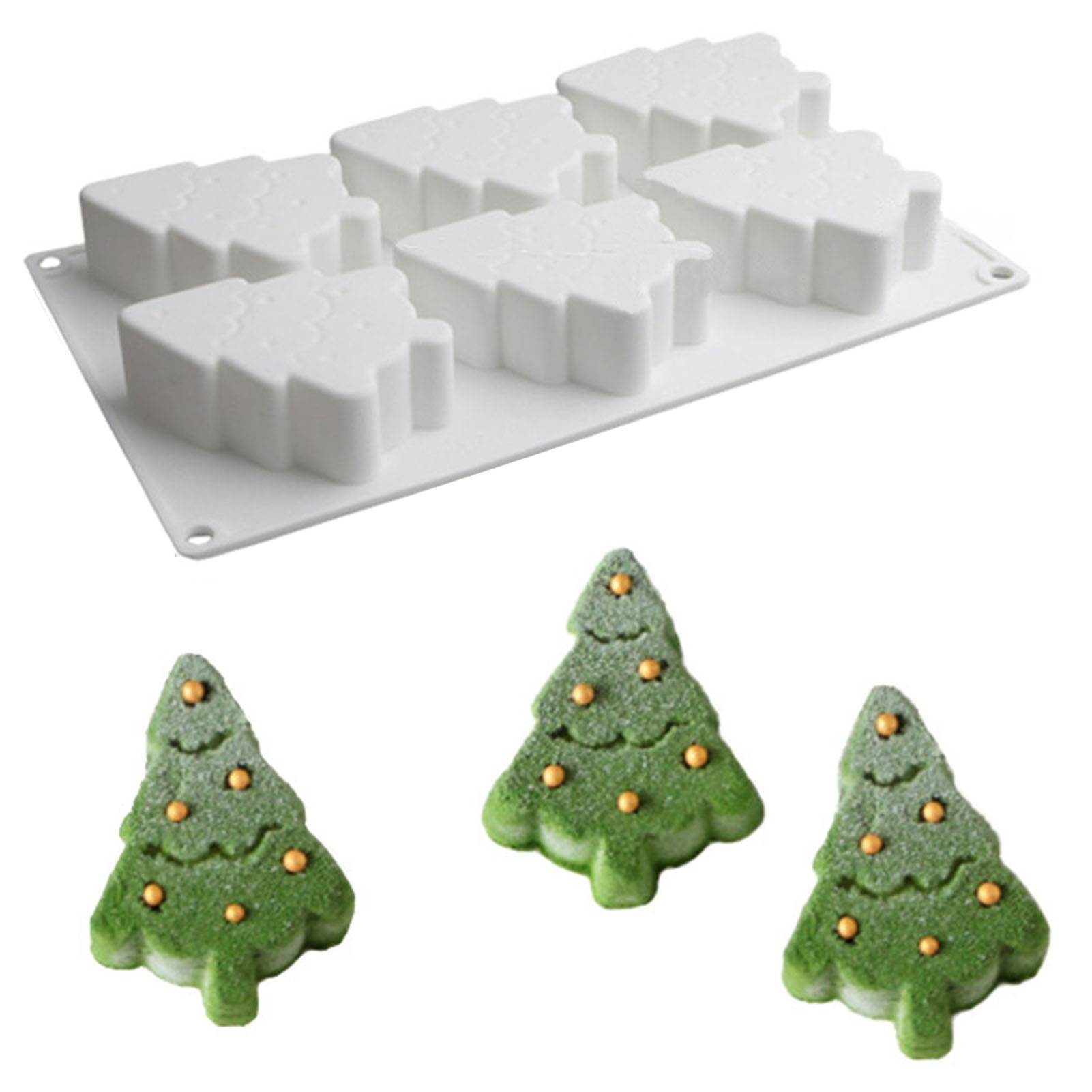 MOOREU Pastry Mold Christmas Tree Themed Dessert Mold Non-stick Heat-resistant Bpa Free Perfect for Mousse Chocolate and Baking Ideal