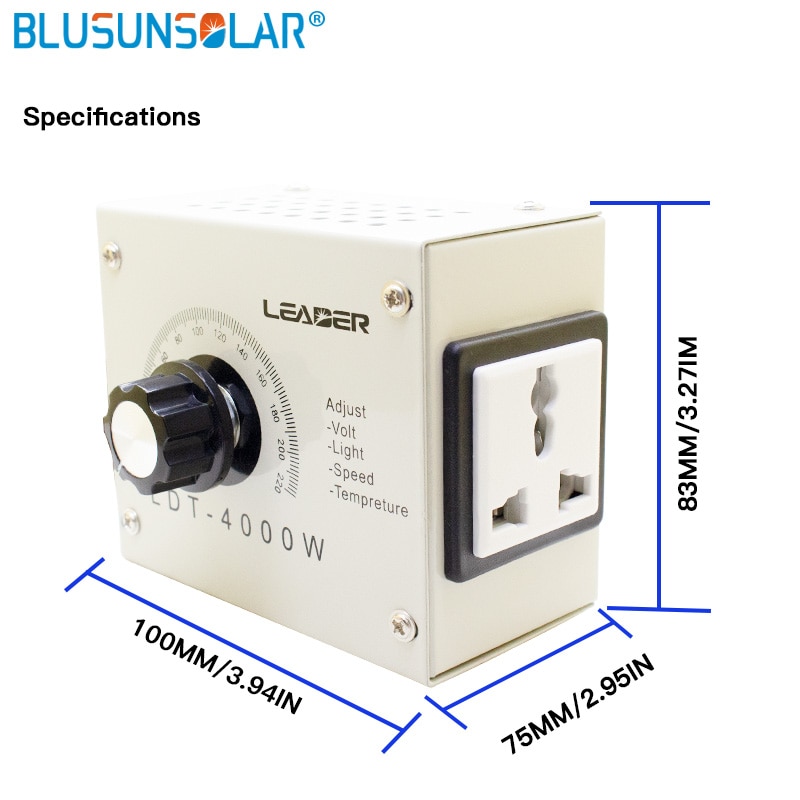 【Tech-savvy】 Adjustable Regulator Ac 220v 4000w Scr Dimmer Controller Portable Speed Temperature Compact Variable Voltage Controller