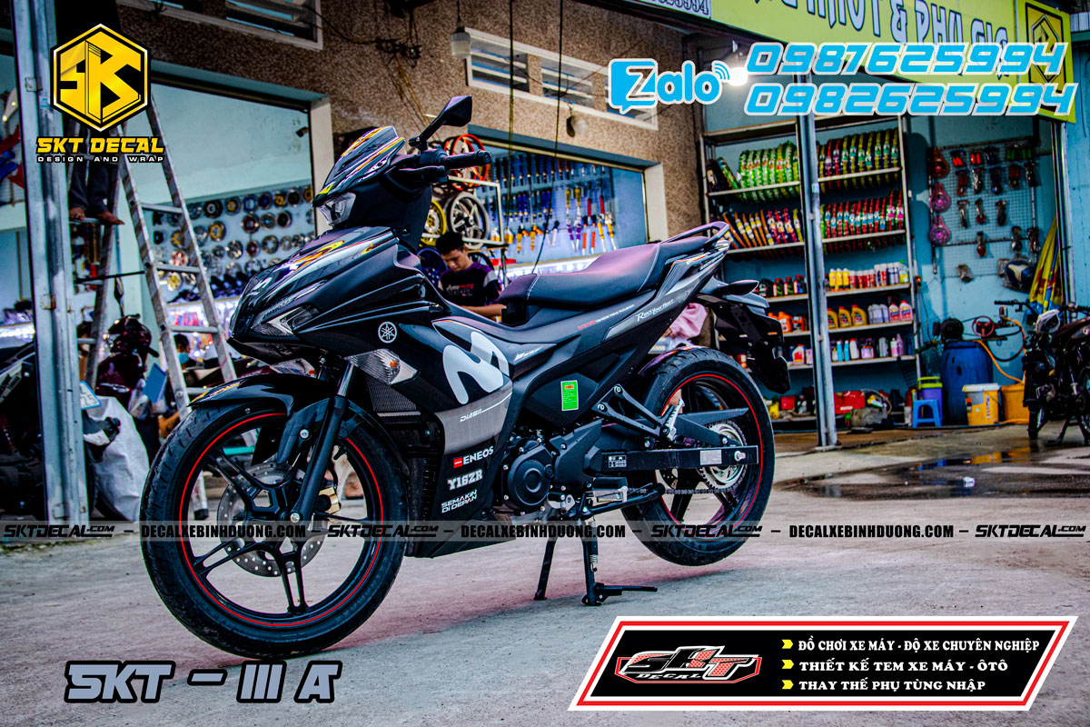 tem rời exciter 155 đen trắng movistar 111a