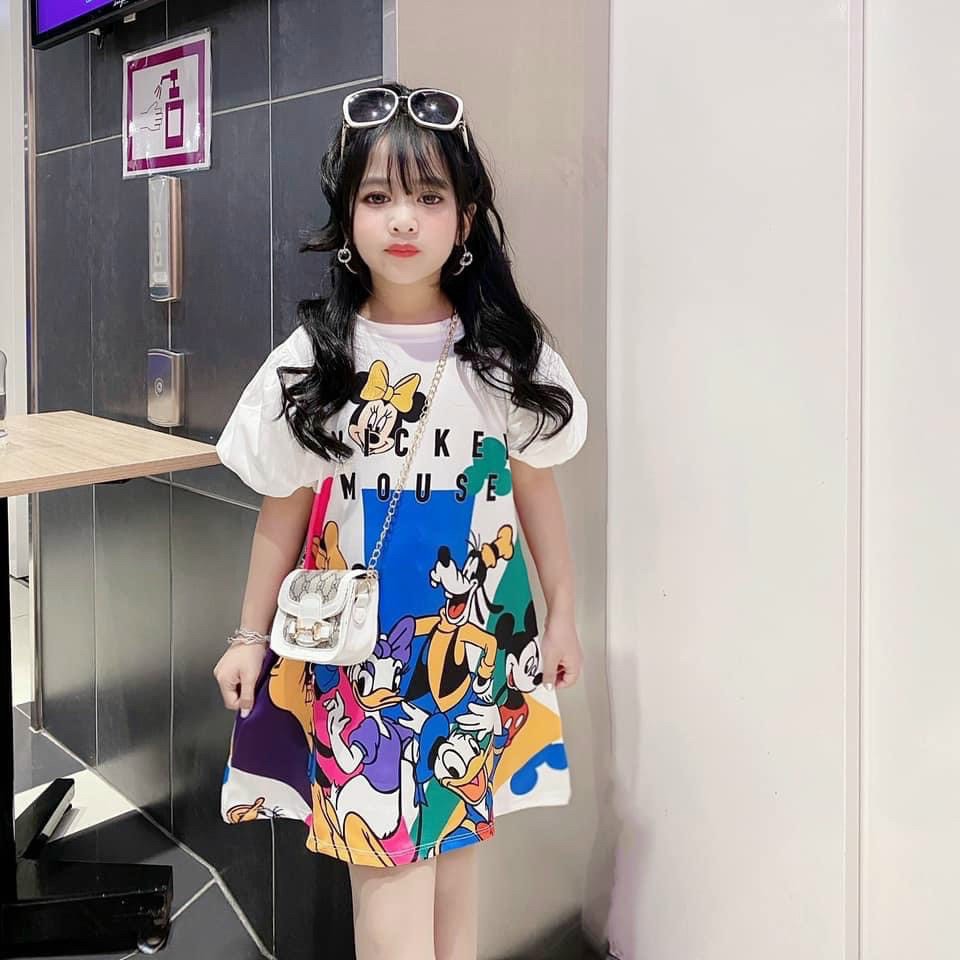 Đầm bé gái cotton hoạt hình ngộ nghĩnh nhiều mầu 8-40kg XHN896