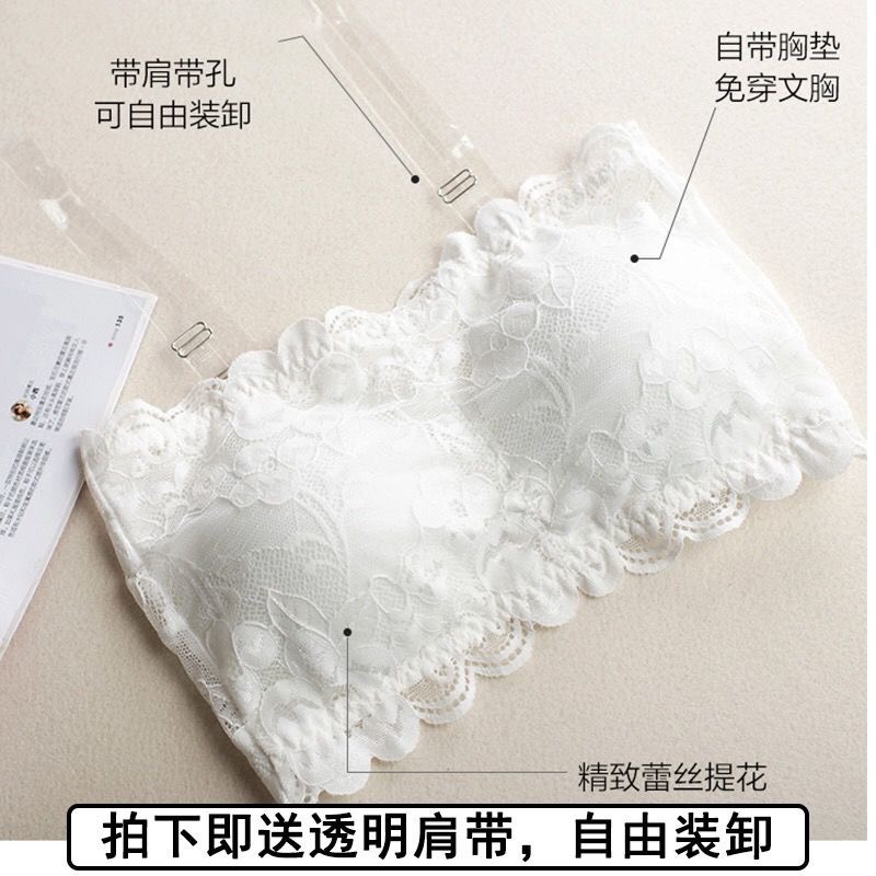 Áo Bra ren hoa quây ngực không cọng có mút đệm không dây cài sau siêu đẹp GuZ