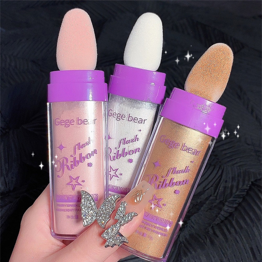 3colors Highlighter Glitter Fairy Powder Contour Shading Powder Shimmer Highlighter Stick Illuminator Makeup For Face Body. 