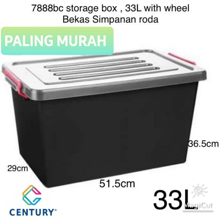 CENTURY 7888bc 33L storage box with wheel Lazada