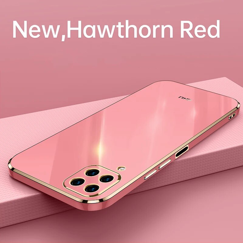 High Quality Plating Silicone Phone Case for Samsung Galaxy M32 4G Coque Straight edge Soft Back Cover. 