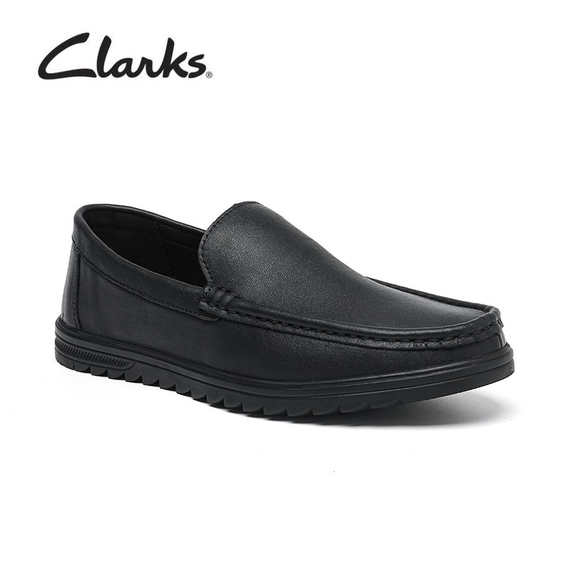 Giày Lười Da Nubuck Nam Clarks - Gorwin Step Black