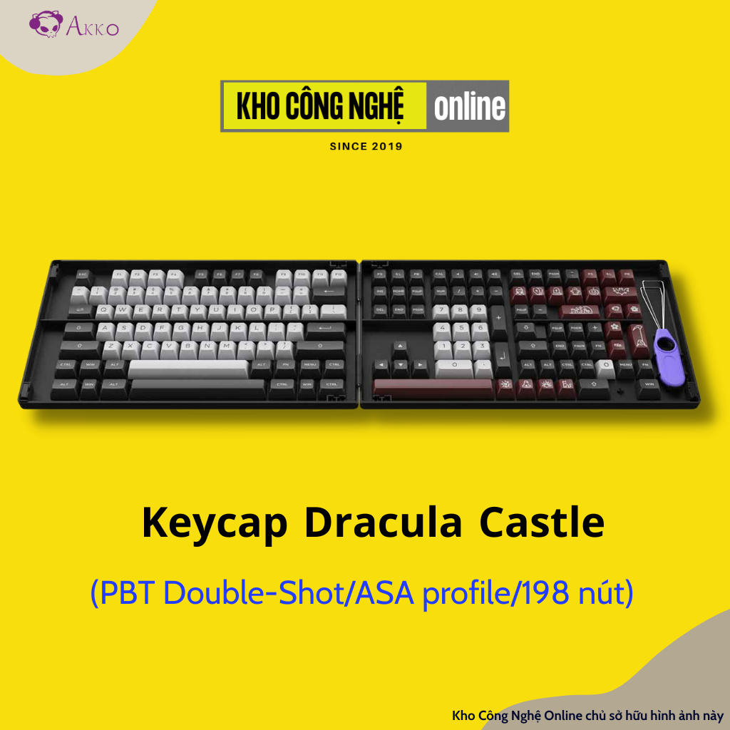 AKKO Keycap set – Dracula Castle (PBT Double-Shot/ASA profile/198 nút)