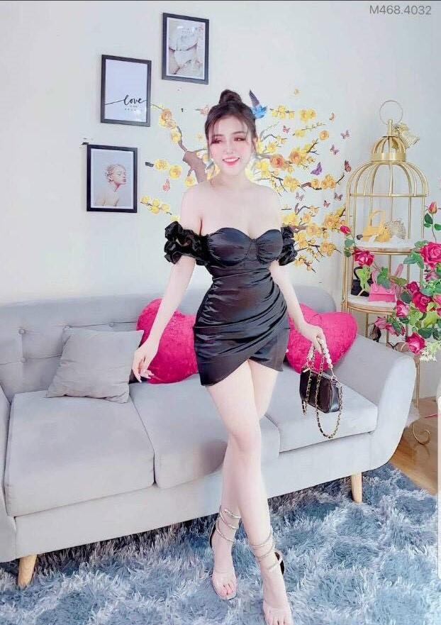 Đầm body ôm trễ vai thiết kế lụa satin ( có mút ) fashionzero