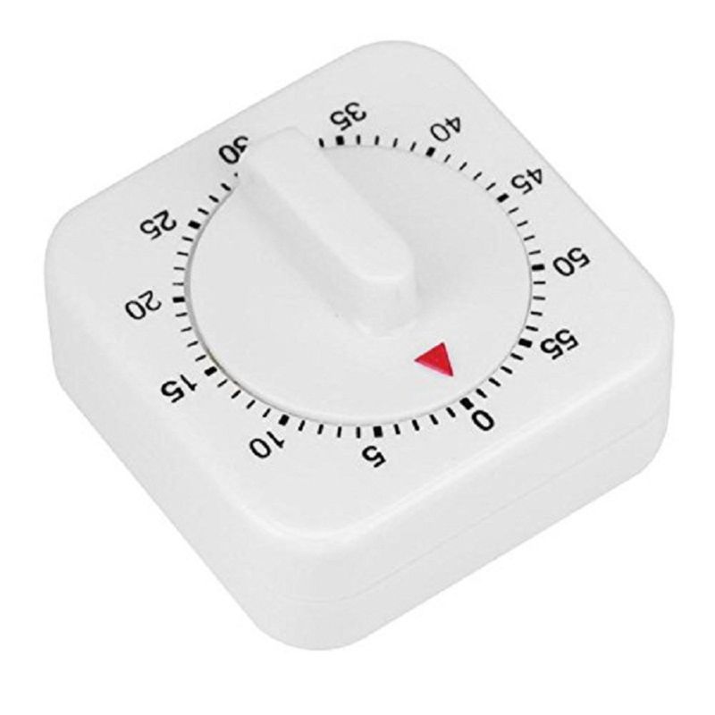 Square 60 Minute Mechanical Kitchen Timer Chef Cooking Timer Clock with Loud Alarm No Batteries Required Kitchen Learn