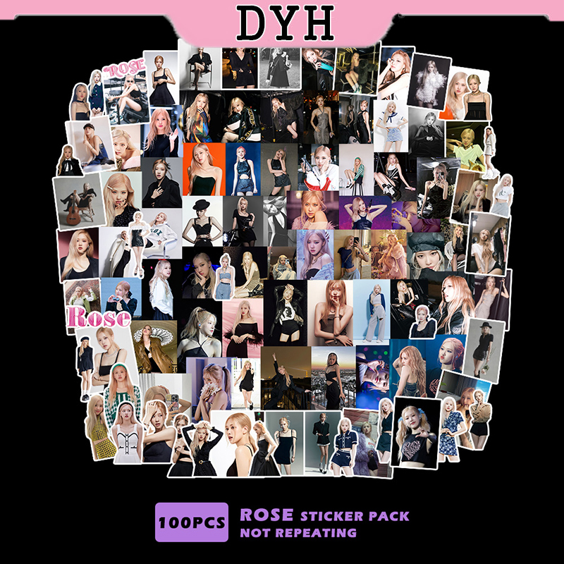 100pcs/set blackpink rose sticker kpop photo sticker diary luggage stickers