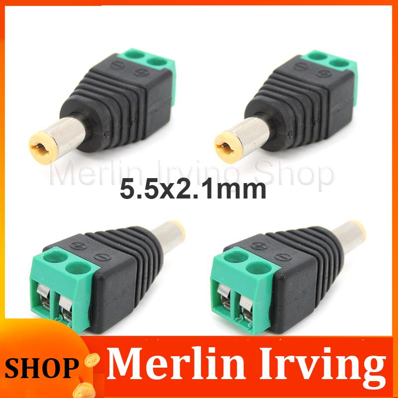 Qb13la dc male power suppy plug connector 2.1mm x 5.5mm 5.5*2.1mm 5.5x2.1 adapter yellow plug for cctv camera 12v 24v dc cable