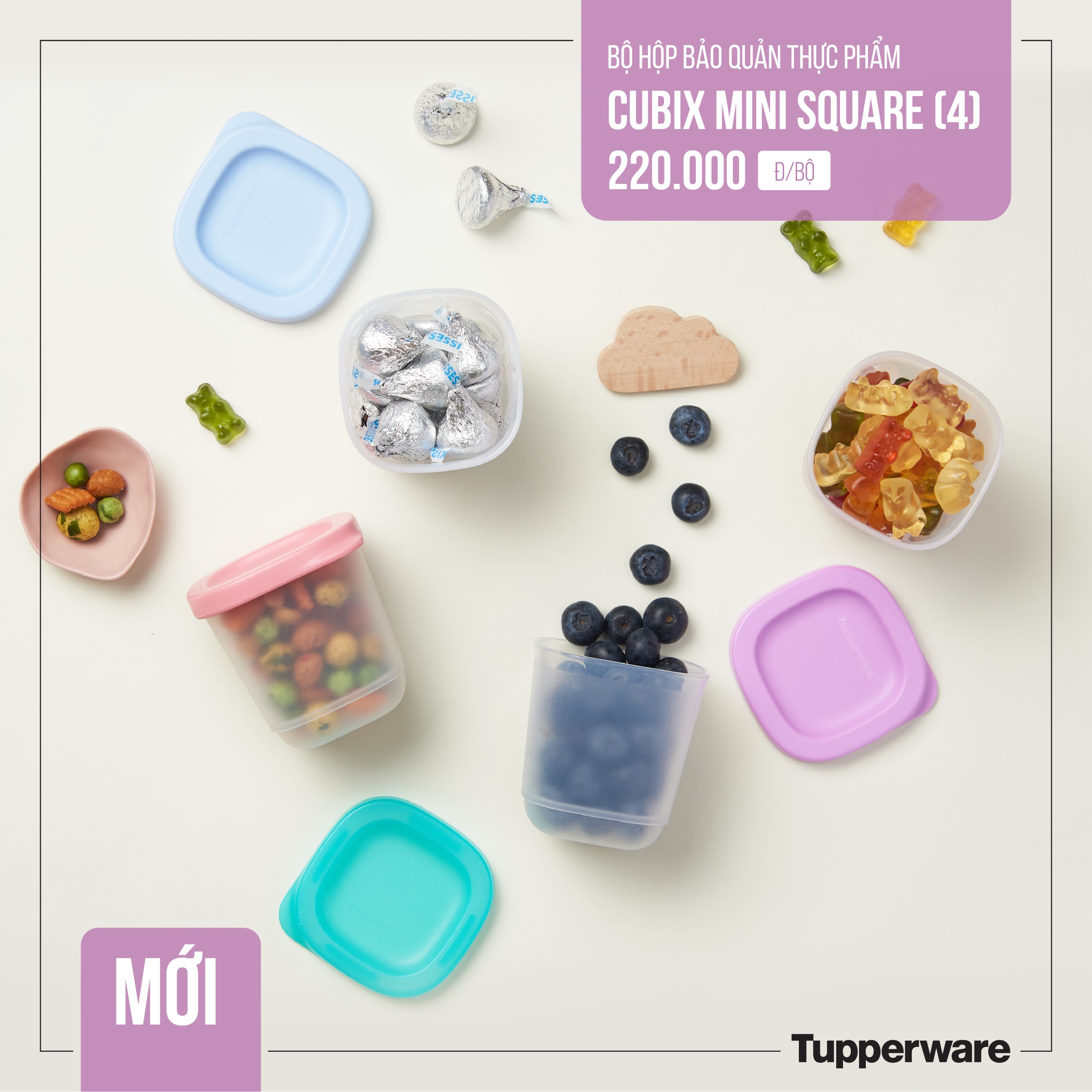 Bộ hộp BQTP Cubix Mini Square (4 hộp)