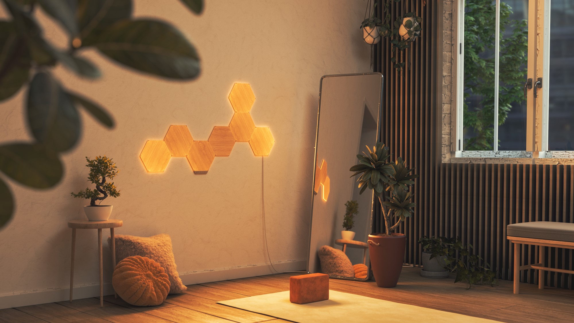 Đèn LED RGB lắp ghép thông minh Nanoleaf Elements 7 ô đèn (Bộ khởi động)
