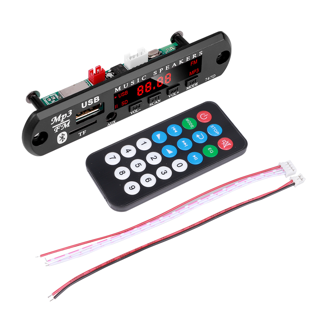 KEBIDU Bảng Mạch Giải Mã Máy Nghe Nhạc MP3 Bluetooth 5.0 Không Dây 9-12V Mô-đun 9-12V USB Thẻ TF Đài FM AUXWith Điều Khiển Từ Xa