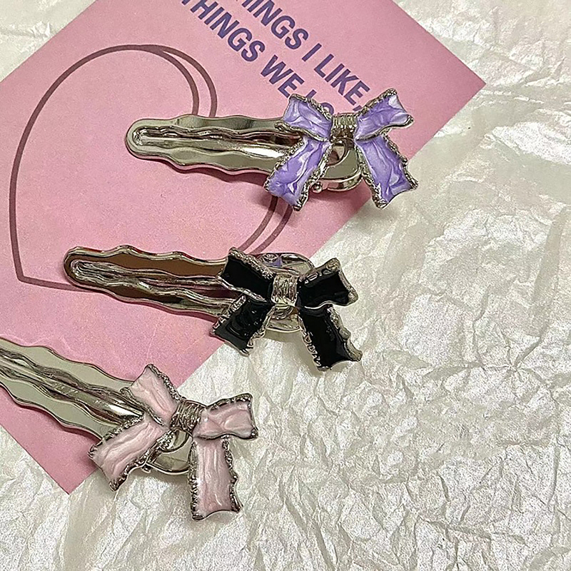 Korean Style Fashion Hair Clips Duckbill Clip Metal Bow Side Clip Bangs Clip Barrettes Girls Headwear For Women Hair Accessories ZHANGNA. 