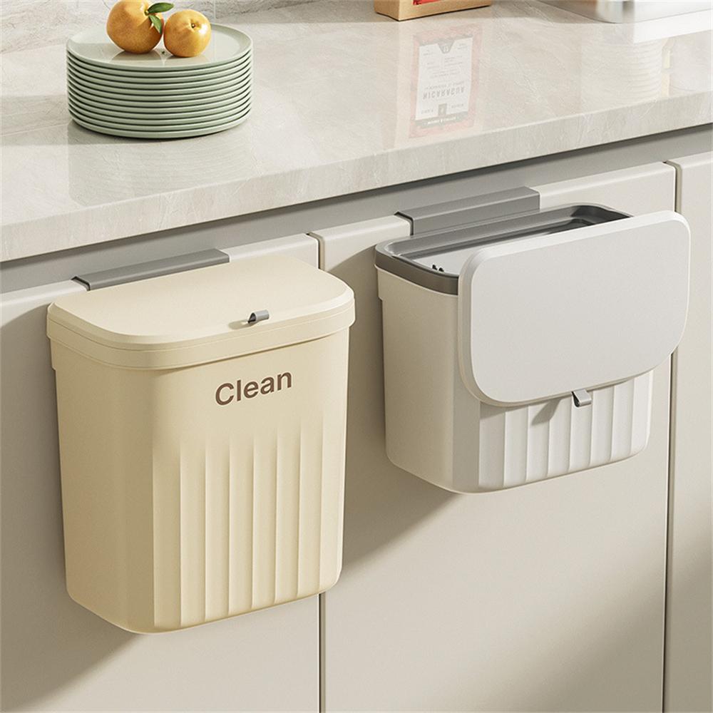 Household Plastic Flip-top Wall-mounted Trash Can Kitchen Bathroom Trash Can