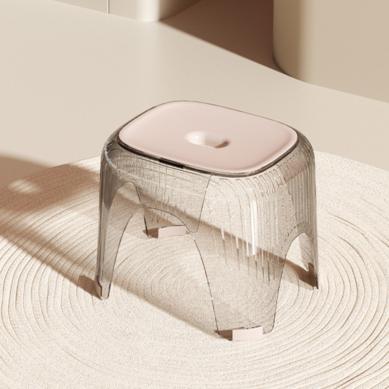 Transparent small stool, household shoe changing stool, children's low stool, home bathroom, bath stool, living room, coffee table, plastic stool