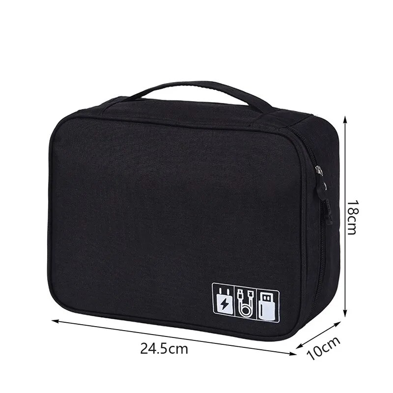 Electronic Bag Travel Cable Accessories Bag Waterproof Double Layer Electronics Organizer Portable Storage Bag For Pad Charger