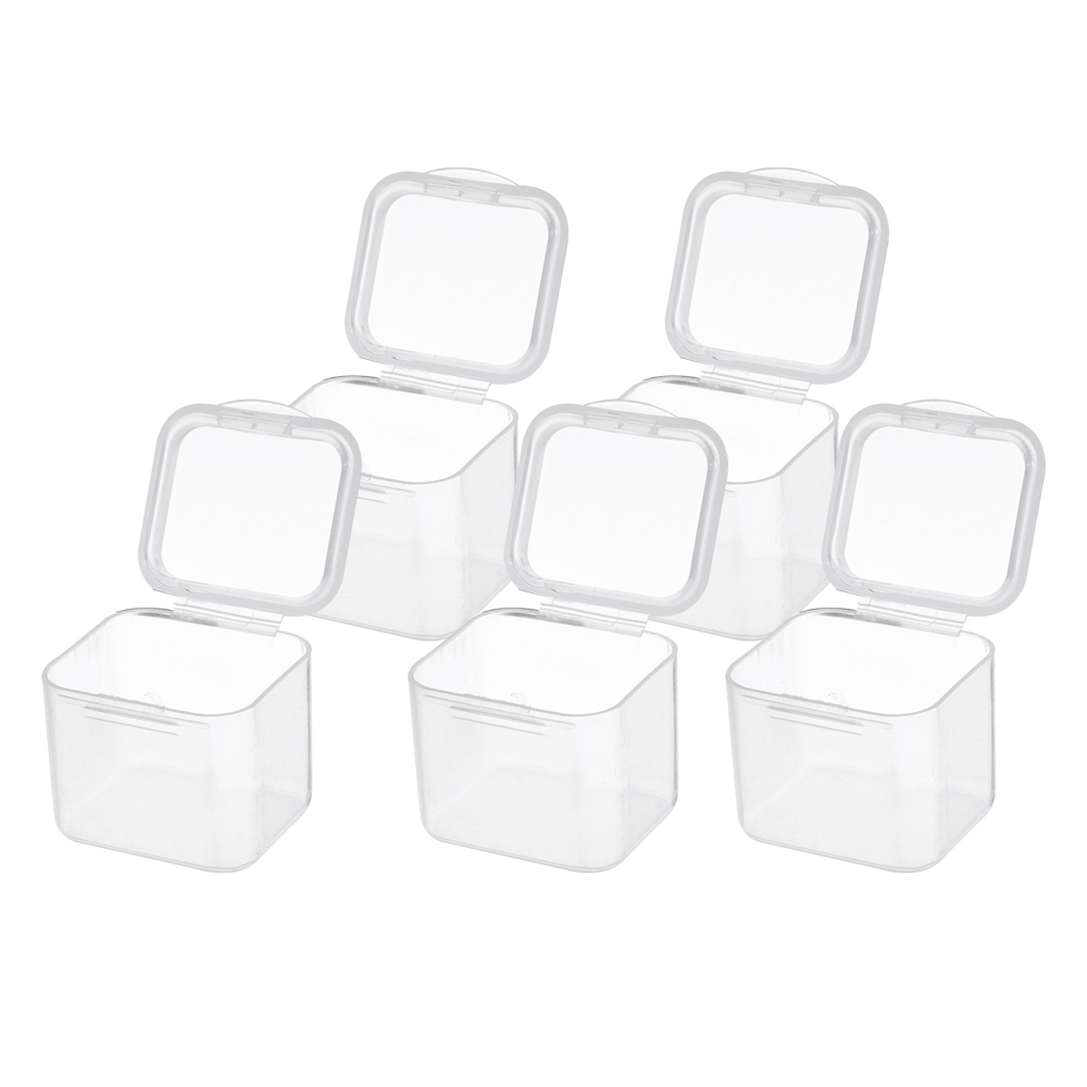 5/10Pcs Mini Square Transparent Plastic Boxes Finishing Container Jewelry Packaging Storage Box 2.4X2.2X2.2CM
