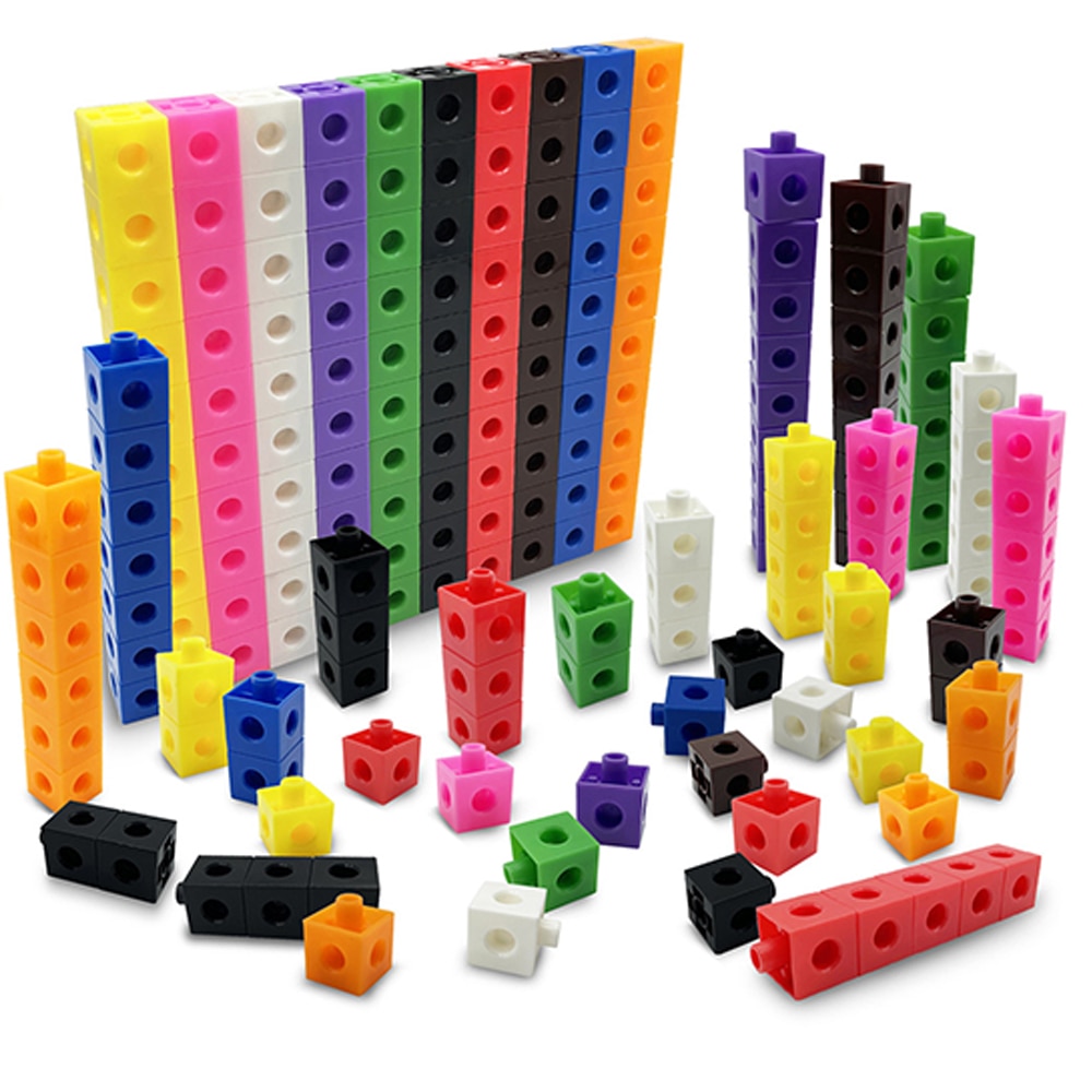 100Pcs Mathematics Linking Cubes 3D Puzzle Numberblocks Interlocking Multilink Counting Blocks Stacking Game Educational Toy