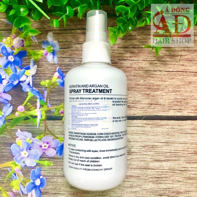 [+Tặng mũ trùm] XỊT DƯỠNG TÓC PRO CALODIA KERATIN SPRAY SIÊU MỀM MƯỢT 250ML
