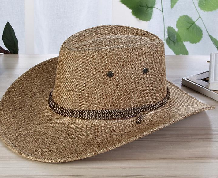 Belly Men Summer Cool Western Cowboy Hat Outdoor Wide Brim Hat