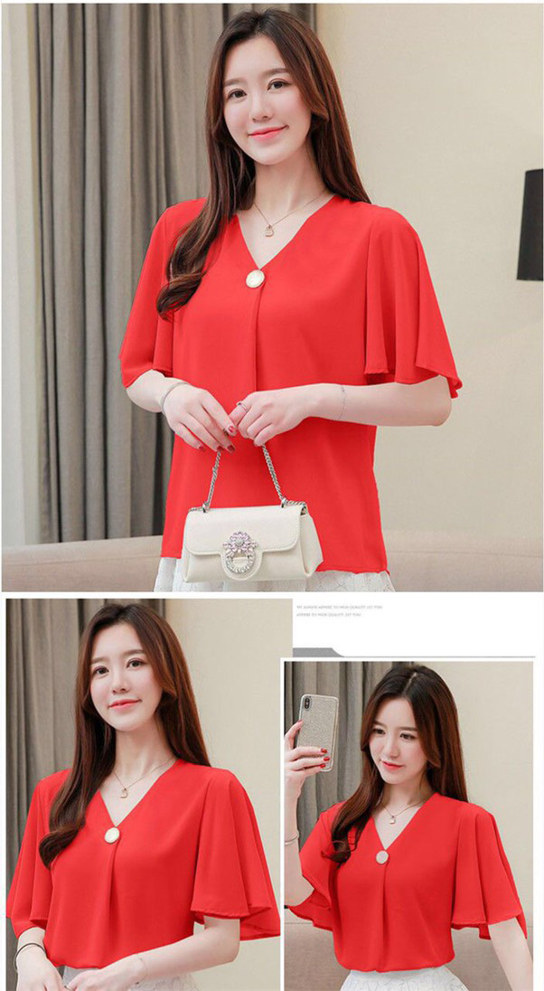 Áo kiểu sơ mi tay loe cindy công sở