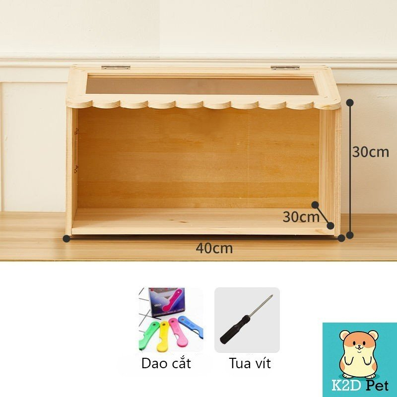 L11 Lồng gỗ mặt mica cho hamster