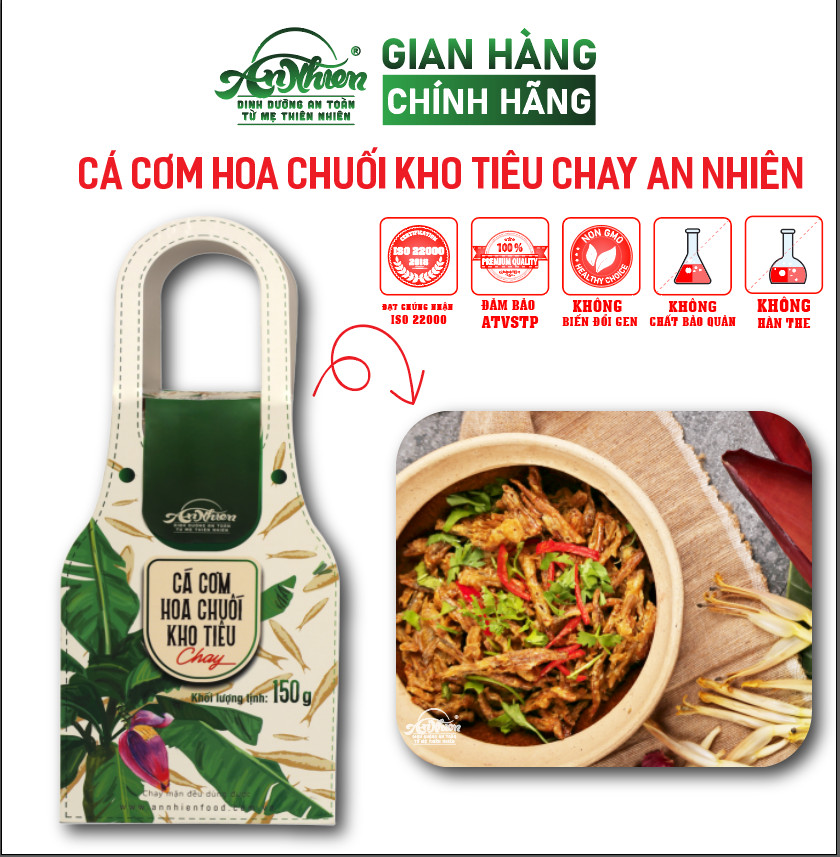 Cá cơm hoa chuối kho tiêu chay an nhiên, thịt chay, thực phẩm chay dinh dưỡng, thuần chay healthy, ăn chay