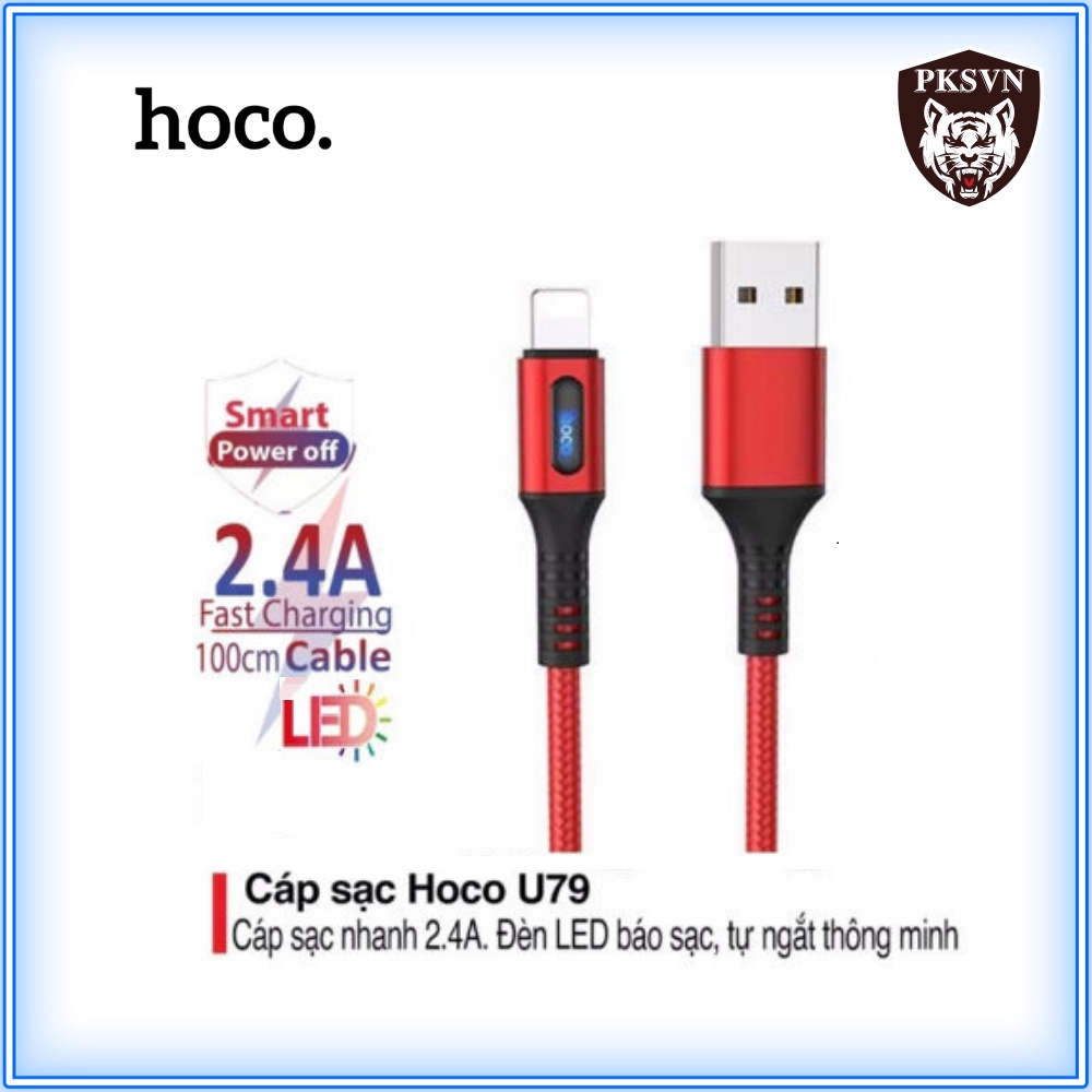 Cáp sạc nhanh tự ngắt khi pin đầy hoco u79 công suất 2.4a dây dài 1m cho ip6 plus 6s plus 7 plus 8 plus xs max - hoco.