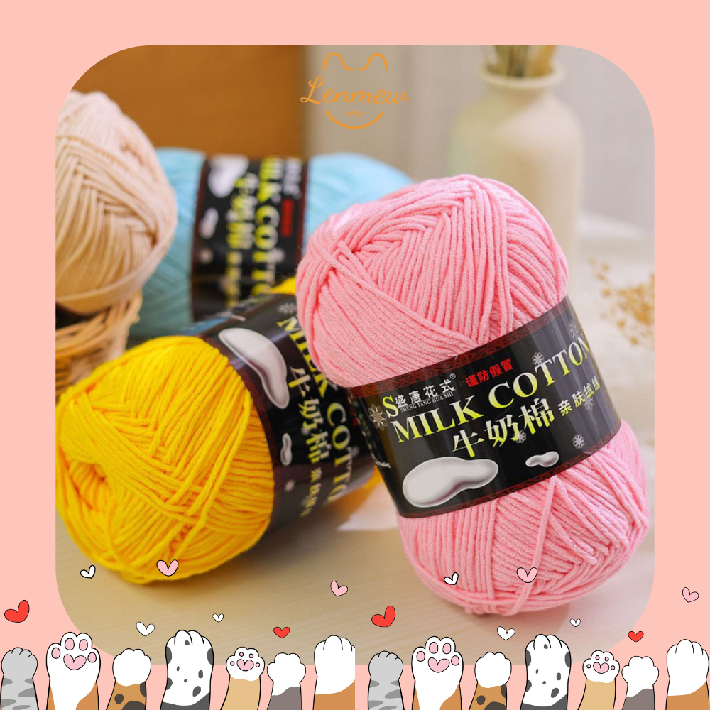 Len Milk Cotton 125G (Loại 1) (Bảng Màu 01 - 50)