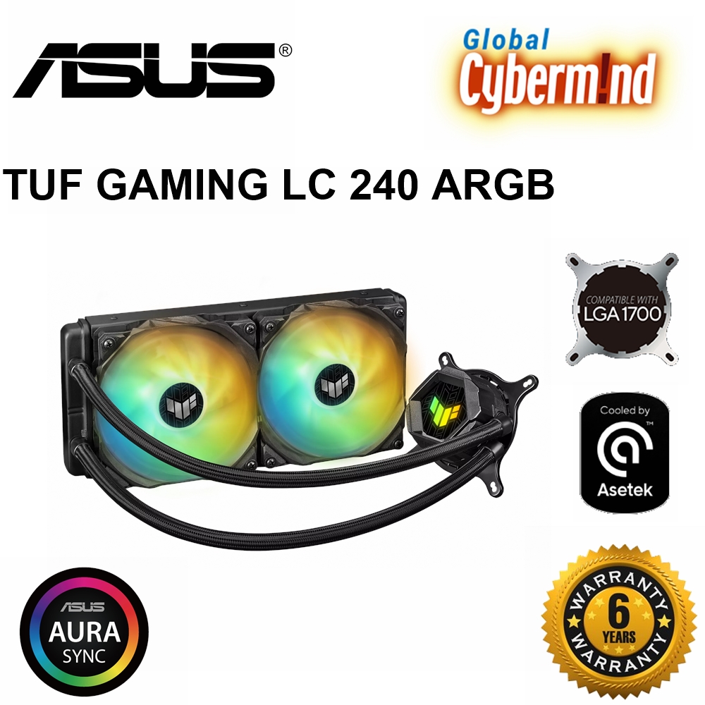 ASUS TUF Gaming LC 240 Aio ARGB Liquid CPU Cooler with Aura Sync and