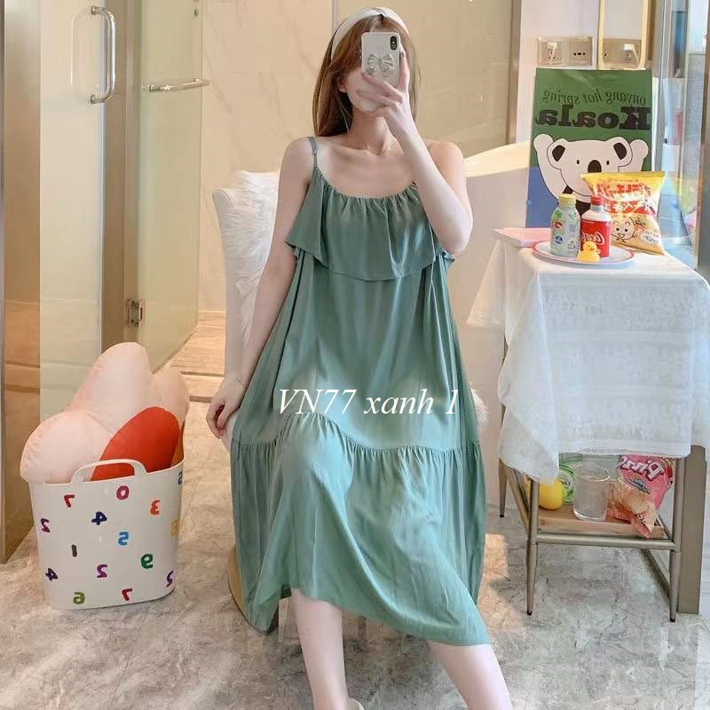 Váy Lanh Mặc Nhà Siêu Mềm Mát VN77