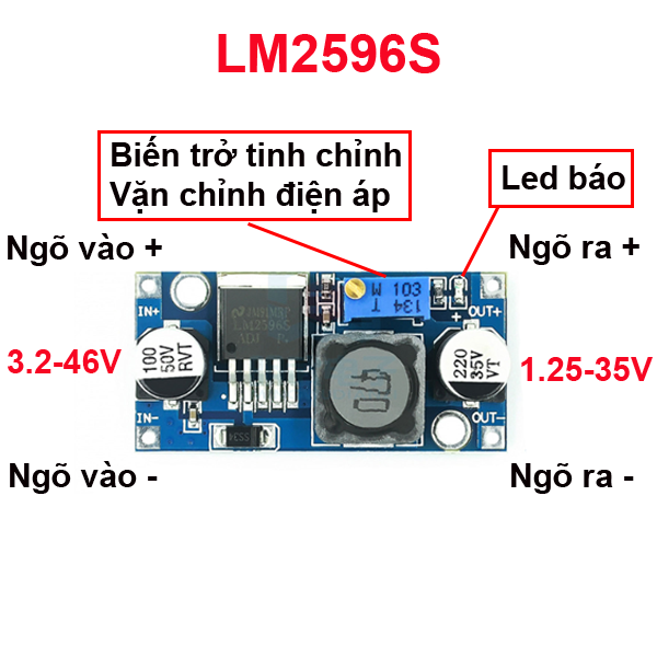 Mạch nguồn giảm áp, hạ áp 3A LM2596S DC-DC