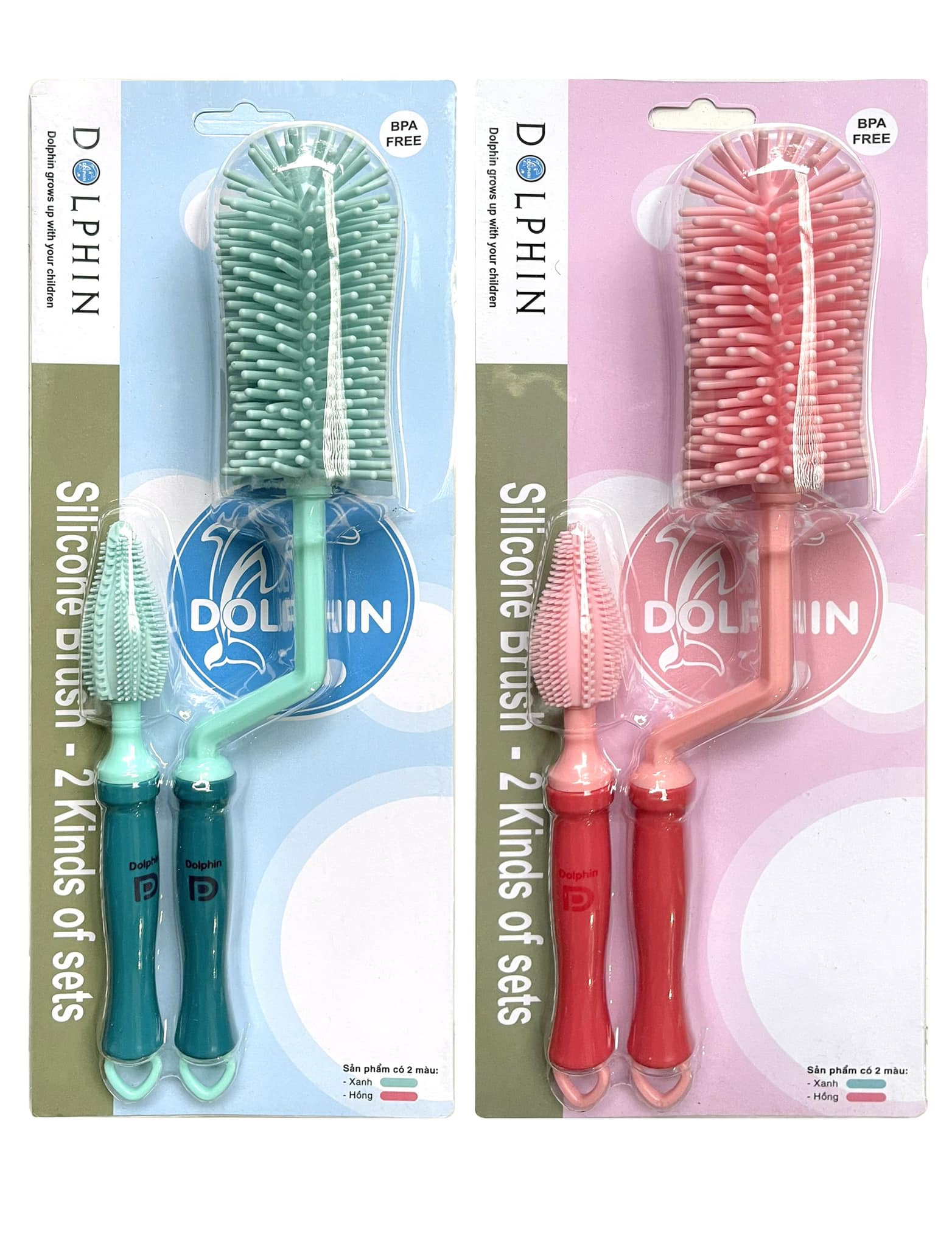Bộ Cọ Rửa Bình Sữa Silicone Dolphin