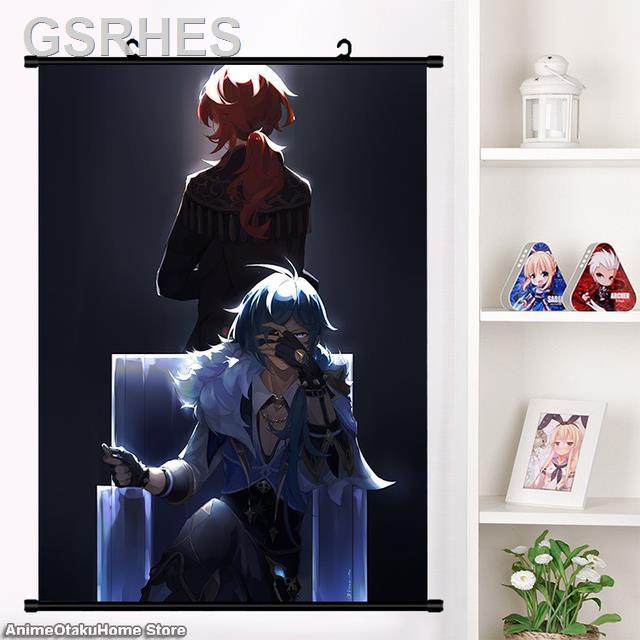 Pôster de anime decorativo jogos de anime Kaeya Alberich Diluc HD Wall  Scroll Print Poster Pintura