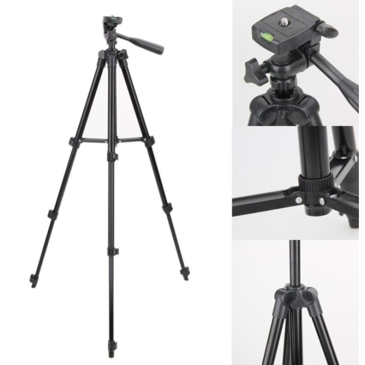 Giá đỡ điện thoại tripod 3 chân dài 106 cm full đen