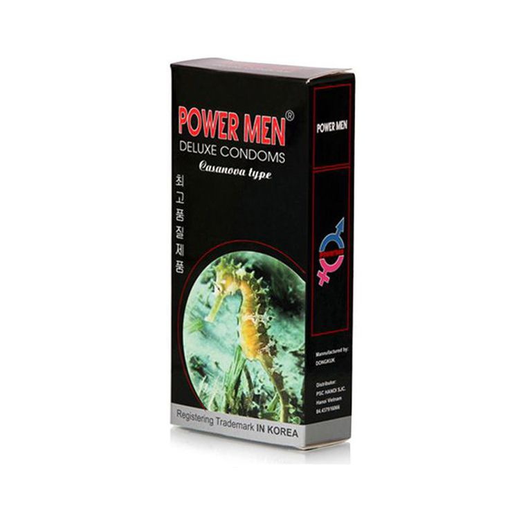 Bao cao su siêu mỏng Power Men Cá Ngựa, bcs siêu mỏng kéo dài thời gian