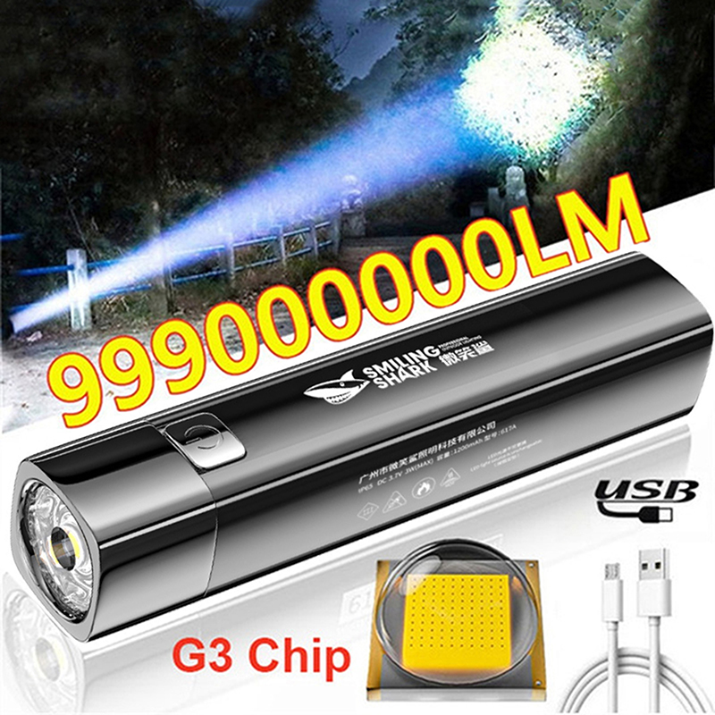 Thời trang 2 trong 1 990000lm siêu sáng G3 chiến thuật Led đèn pin Torch ánh sáng ngoài trời