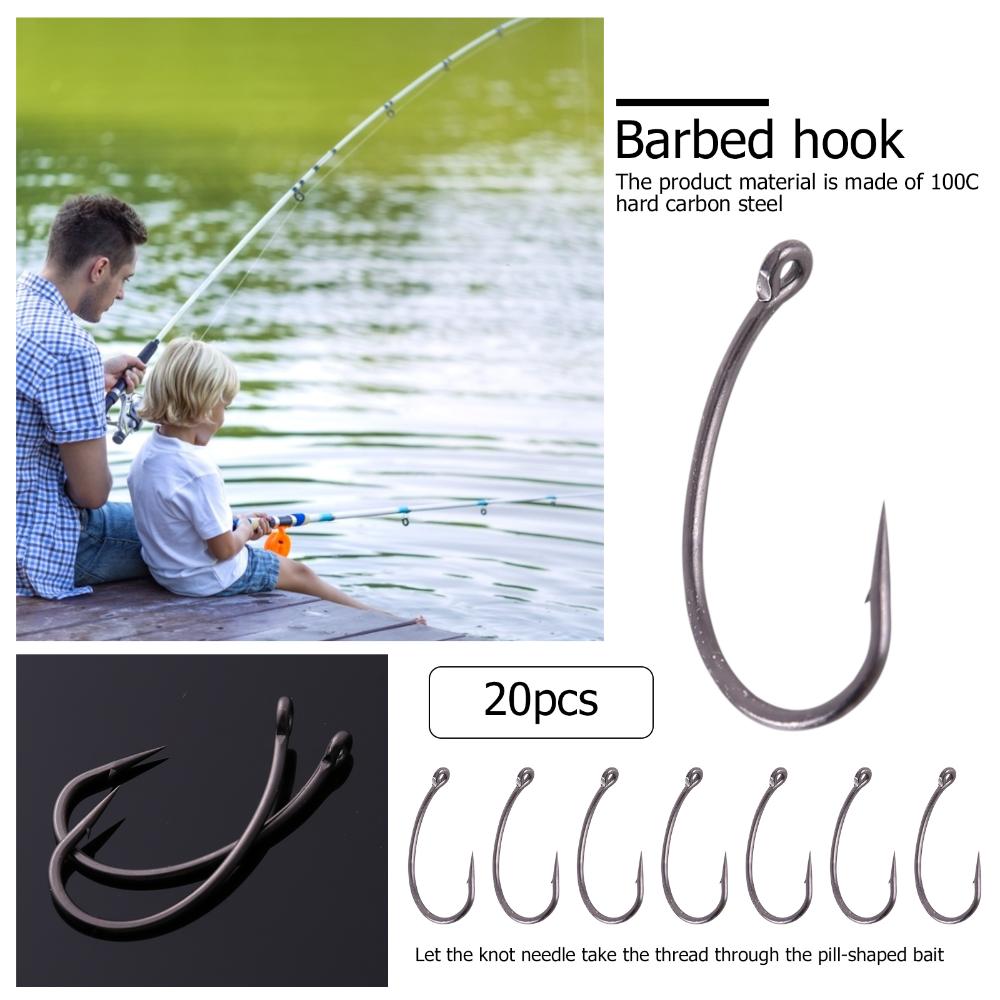 Fishing Hooks Kit 20pcs Lure Bait Jig Barbs Fish Hooks Carp Fishing Gear
