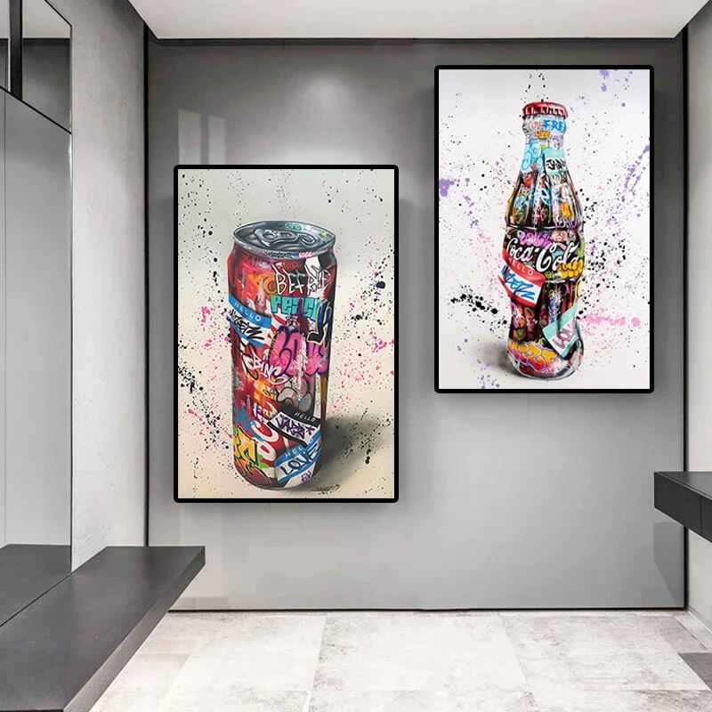 Coca-Cola Spray Paint Pop Art Can - Canvas Print